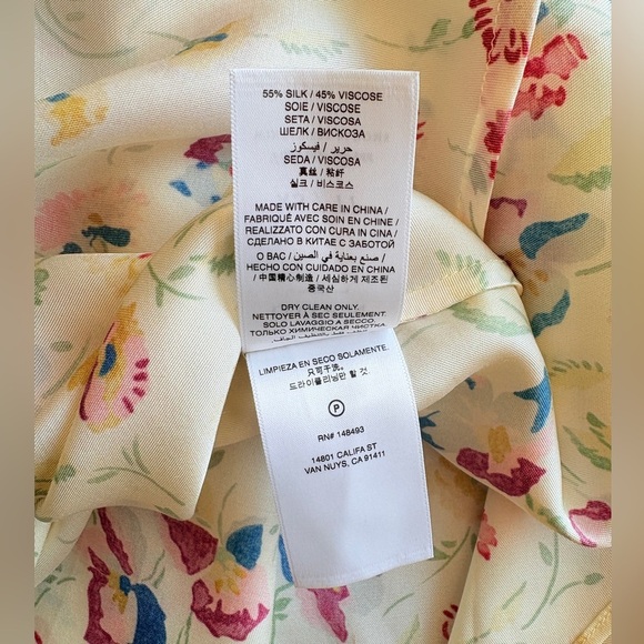 NEW DOEN Valerine SIlk Blend Dress Windswept Blooms Cream Floral | US XS - Picture 16 of 17